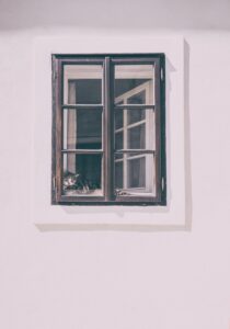 black and white window illustration